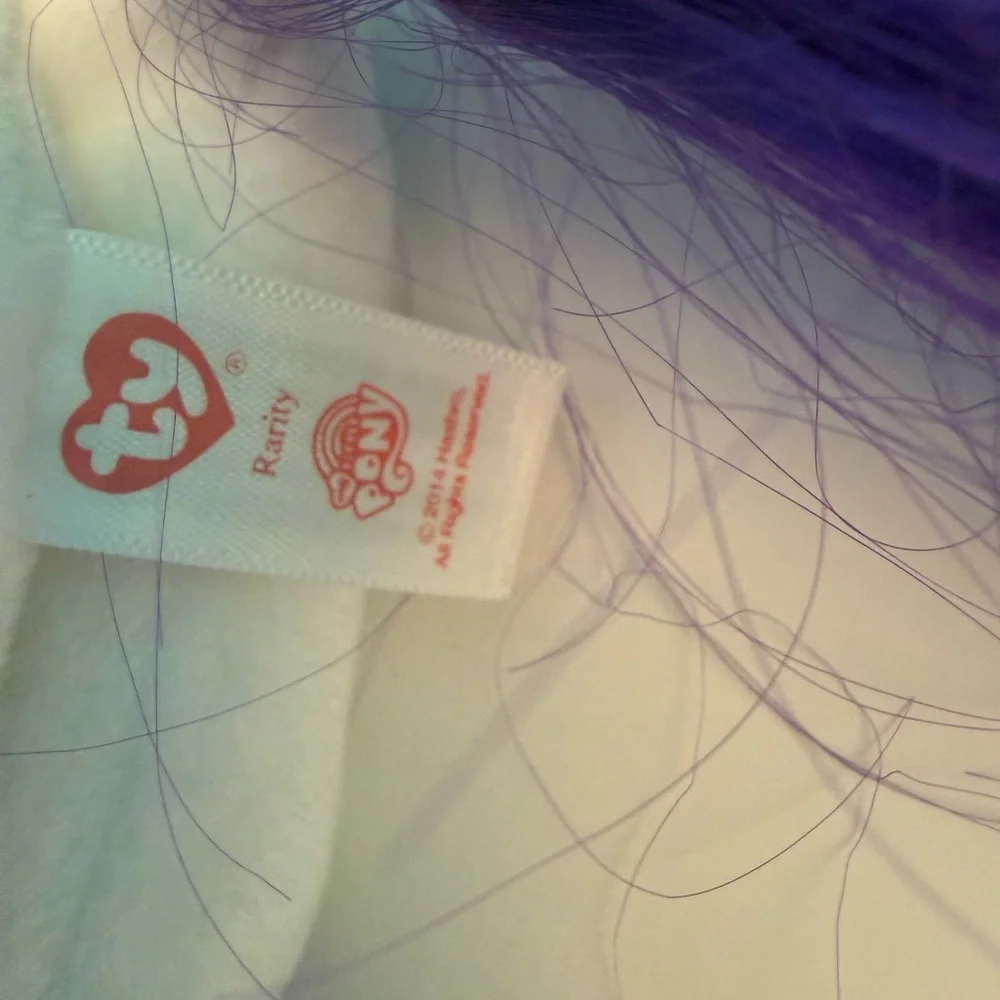 Hasbro Plush Beanie Baby My Little Pony “Rarity” Unicorn Toy - White and Purple